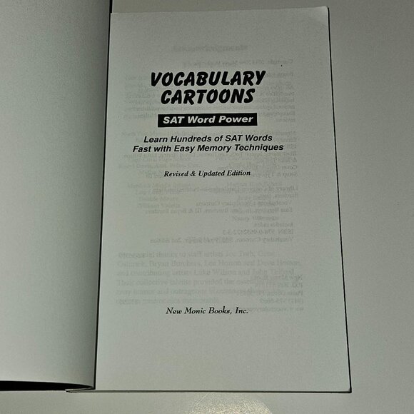 Vocabulary Cartoons SAT Word Power Paperback Book Study Revised Memory Technique - Picture 7 of 10